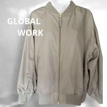 새상품급 GLOBAL WORK 나일론 블루종 MA-1 아우터 베이지