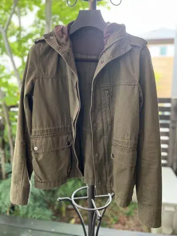 SHIPS 밀리터리 자켓 올리브색 후드 부착