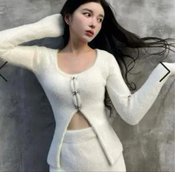 다리치 귀여운 샤기 니트 셋업 Darich