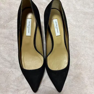 UNITED ARROWS 블랙 스틸레토 스웨이드 펌프스