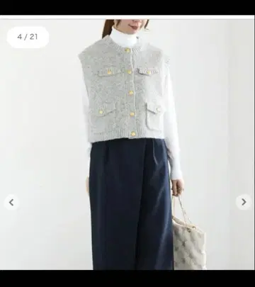 새상품급 Te chichi 테치치 그레이 니트 베스트 프리 사이즈