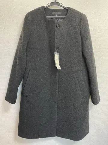 UNIQLO 다크 그레이 노카라 코트 S 사이즈