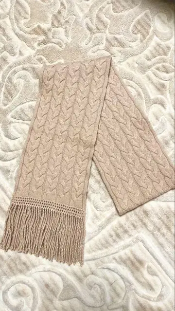 카파 카멜 베이지 꽈배기 머플러 미사용품