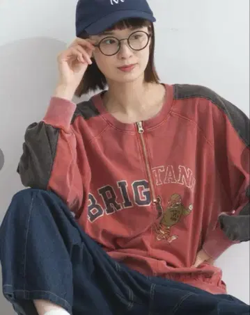 스노우 워시 천축 리메이크 풍 하프 집업 풀오버