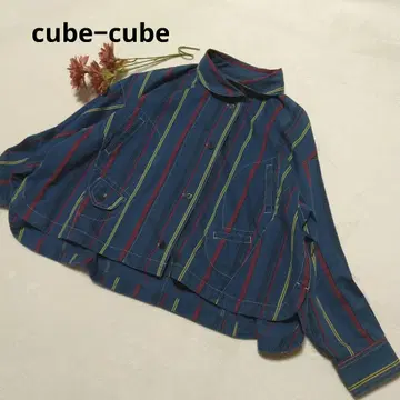 cube-cube 스트라이프 긴팔 셔츠 네이비 L 센소유니코