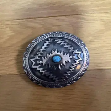 터콰이즈 장식 실버 타입 벨트 버클