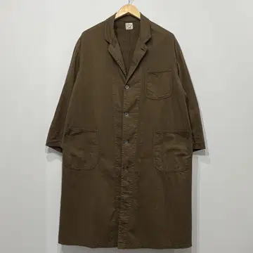 새상품급 orslow 와이드 메탈 버튼 밀리터리 샵 코트 카키
