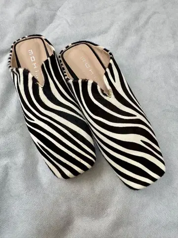 주말 최종 가격 인하! 제브라 패턴 송치 오픈토 샌들 37