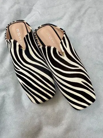 제브라 패턴 송치 슬리퍼 샌들 37