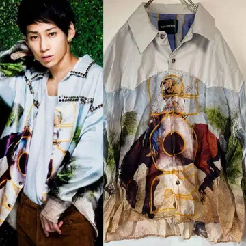 마인드 시커 UVERworld 로데오 동물 패턴 빅 로고 긴팔 셔츠