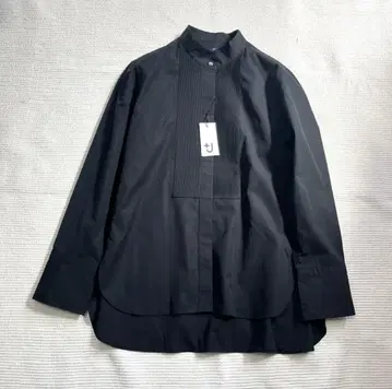 택 포함 새상품 UNIQLO+J 수피마 코튼 턱 셔츠 L 블랙