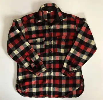 울리치 울 셔츠 60-70's 화이트 택 빈티지 버튼 2홀