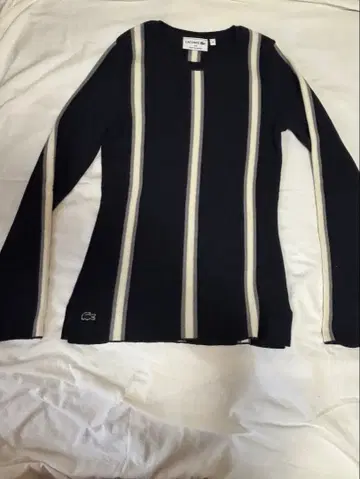 LACOSTE 스트라이프 긴팔 니트 스웨터 36
