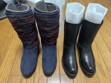 여성용 부츠 2족 세트 무스탕 & 천연 가죽