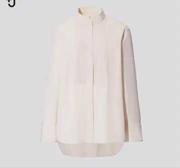 미사용 새상품 유니클로+J 수피마 코튼 턱 셔츠 내추럴 L 사이즈