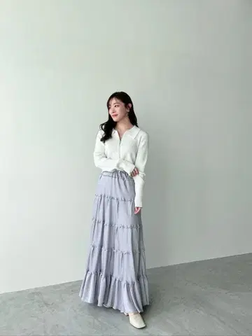 [ 익명 배송 ] 바이어스 티어드 플레어 스커트 사이즈 1