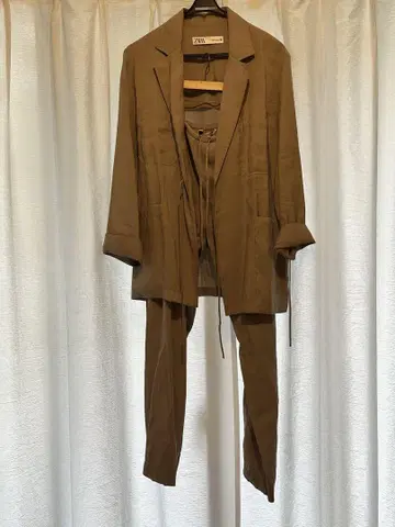 ZARA 브라운 팬츠 셋업 XS