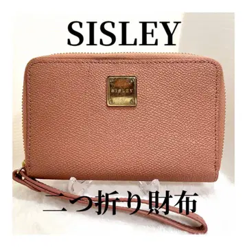 SISLEY 핑크 접이식 지갑 가죽 느낌 시슬리 컴팩트 여성용