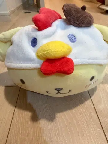 병아리 봉제 인형 쿠션 닭 모자 포함