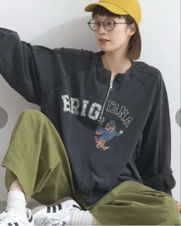 스노우 워시 천축 리메이크풍 하프 집업 풀오버