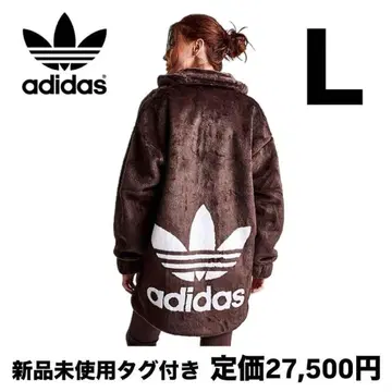 아디다스 오리지널스 우먼 인조 모피 뉴트럴 코트 브라운 L