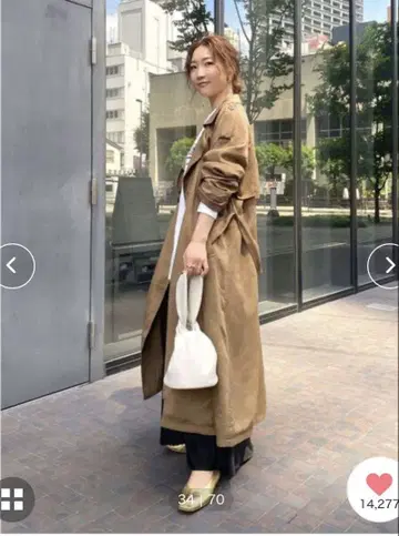 ungrid 루즈 트렌치코트 카멜 M