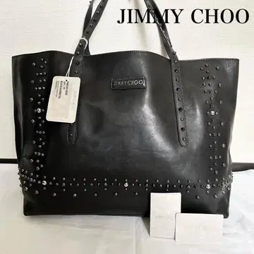 새상품급 초레어 지미추 토트백 블랙 가죽 스터드 스타