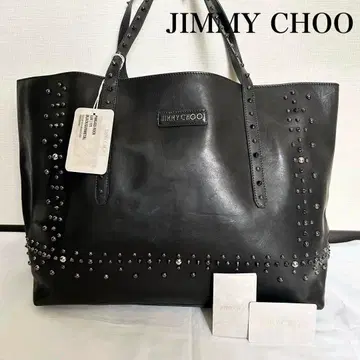 새상품급 초레어 지미추 토트백 블랙 가죽 스터드 스타