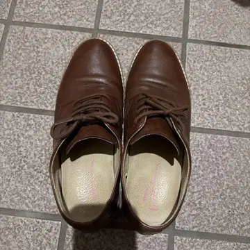 가죽 레이스업 슈즈 브라운 39