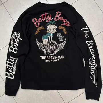 The Braveman Betty Boop 롱 슬리브 티셔츠 블랙