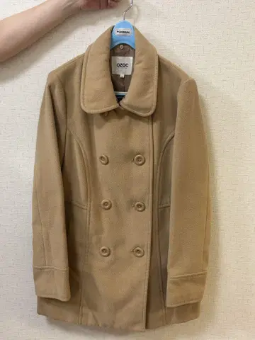 OZOC 베이지 더블 브레스트 코트