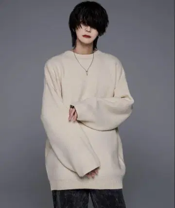 ADRER 극상 퍼지 니트 화이트 SMALL