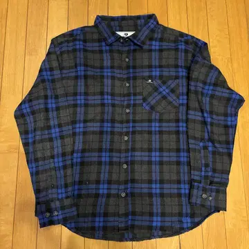 MOSSY OAK 플란넬 셔츠 블랙과 파랑 체크