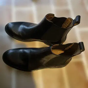 블랙 사이드 고어 부츠 가죽