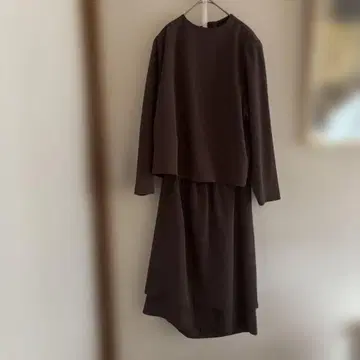 다크 브라운 셋업 스커트