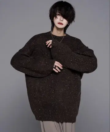 ADRER 극상 퍼지 니트 다크 브라운 SMALL