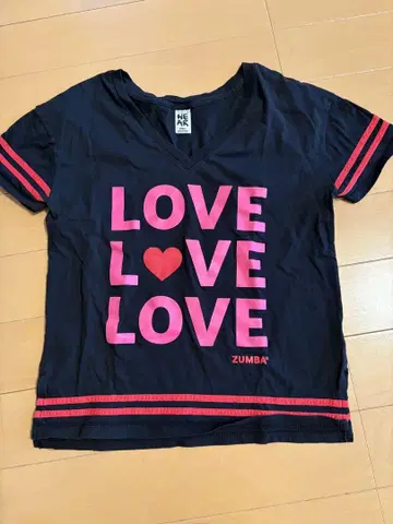 ZUMBA LOVE 프린트 반팔 T셔츠 XS (빅)
