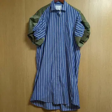 sacai 스트라이프 긴팔 셔츠 원피스 사이즈 2