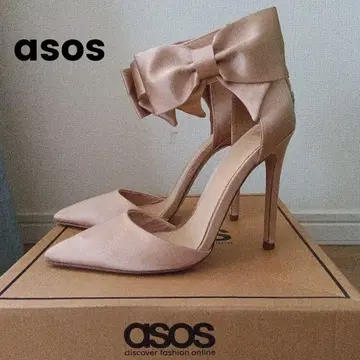 ASOS 베이지 리본 포함 하이힐