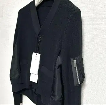 24 sacai 사카이 블랙 니트 가디건 V넥 긴팔