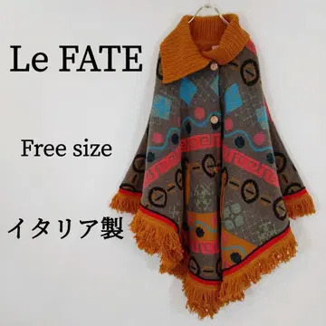 Le FATE 레 퍼 메리노울 판초 에스닉 패턴 이탈리아제