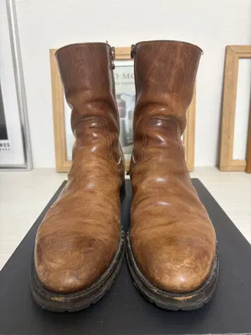 브라운 가죽 숏부츠 부테로 약 27.5~28cm