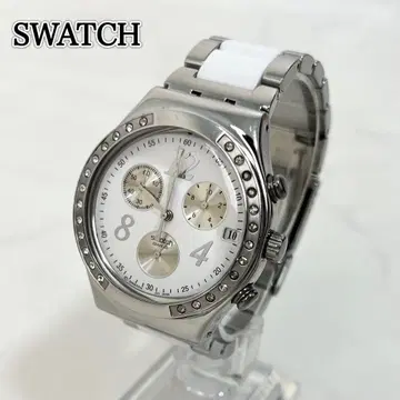 [ 작동 ] SWATCH IRONY 크로노그래프 드림 화이트 손목시계