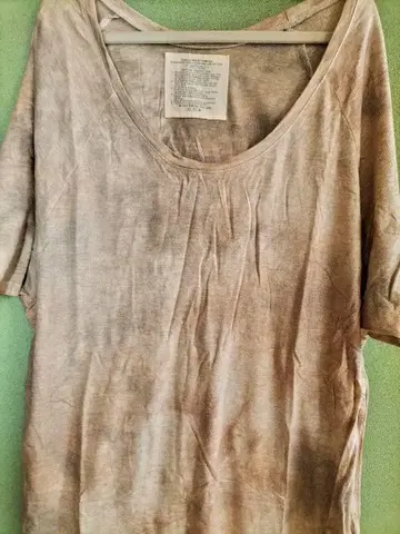 GOA 베이지 반팔 T셔츠 라운드넥