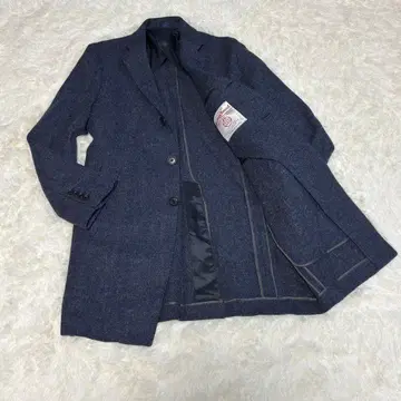 레어 컬러 해리스 트위드 울 롱 코트 체스터 코트 L 사이즈