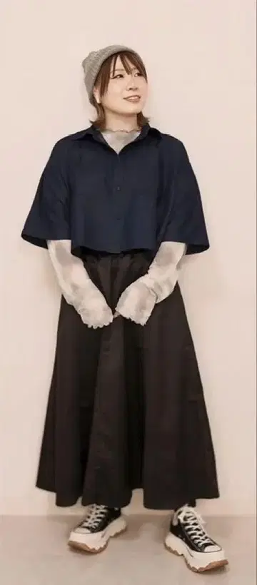 오카다유리 타이 다이 시어 탑 4L 블루 새상품 시마무라