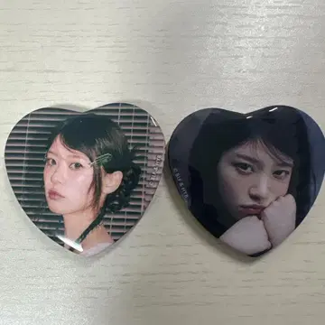 illit 모카 스이파라 하트형 캔 배지 2개 세트
