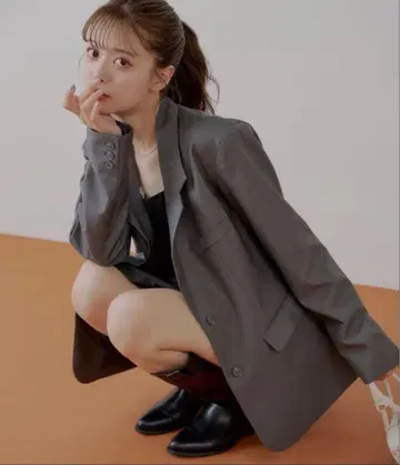 Chico 치코 빅 숄더 싱글 자켓 그레이