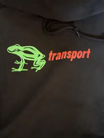 레어 빅사이즈 TRANSPORT 프로그 프린트 후드티 XXL HF