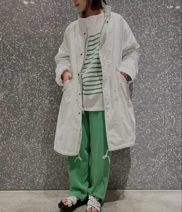 ARMY TWILL 화이트 모즈 코트